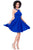 Shail K - Short Halter Neck Scuba A-line Dress 4014  in Blue