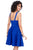 Shail K - Short Halter Neck Scuba A-line Dress 4014  in Blue