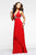 Beaded Halter High-Low Chiffon Long Evening Gown 6916