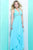 Beaded Halter High-Low Chiffon Long Evening Gown 6916