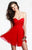 Faviana - 7420 Ruched Sweetheart Babydoll Cocktail Dress in Red