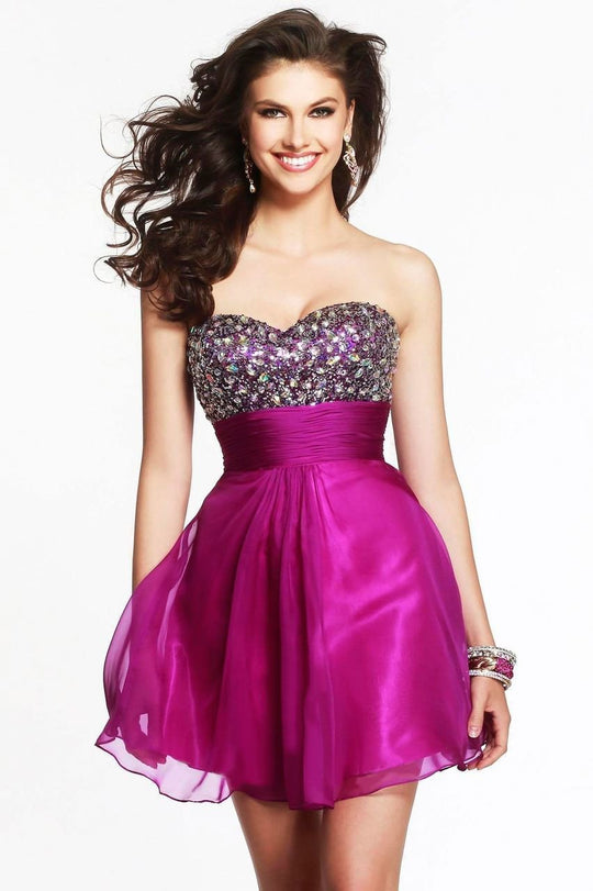 7423 Strapless Sweetheart A-line Dress