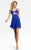 7432 Bejeweled V-neck A-line Dress