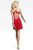 7432 Bejeweled V-neck A-line Dress