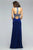Bejeweled High Halter Evening Gown with Side Cut-outs 7543