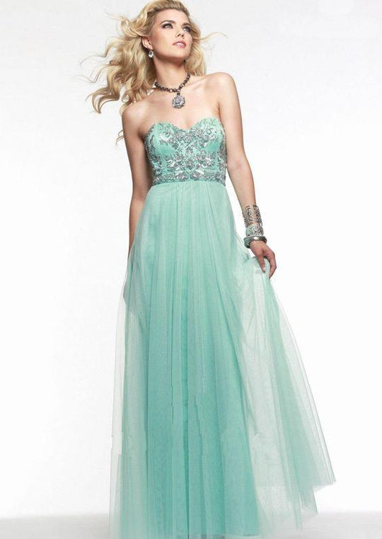 Light Strapless Sweetheart Tulle Gown 7590