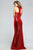 Sequin Embellished Evening Gown with Side Cut-outs 7705