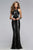 7708 Sequin Scoop Neck Evening Dress