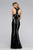 7708 Sequin Scoop Neck Evening Dress