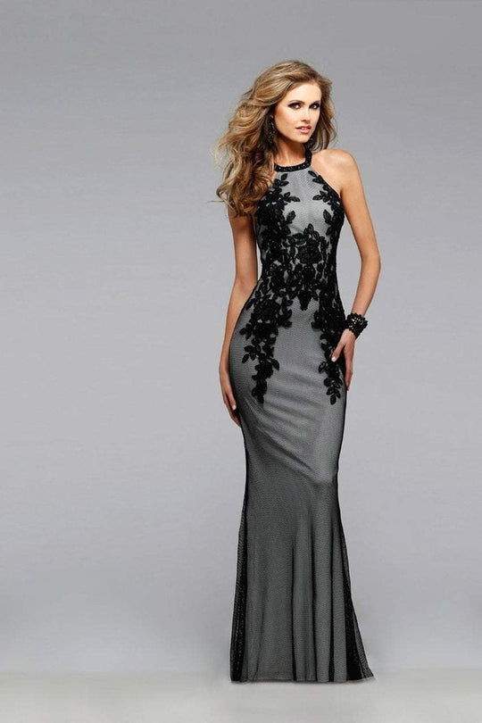 7722 Floral Accented Sheath Dress