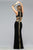 7734 Jersey scoop neck Long dress with side cut-outs