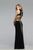 7734 Jersey scoop neck Long dress with side cut-outs
