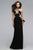 Marvelous Black Jersey Dress with Gold Accents 7735