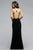 Marvelous Black Jersey Dress with Gold Accents 7735