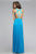 7741 Mesh Long Dress with Illusion Cut-Out