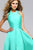 7752e High low Jewel Neck A-line Dress