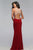 7764 Beaded Illusion V-neck Sheath Dress