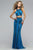 Voguish Two-Piece Jersey Dress with Sequins in Linear Pattern 7767
