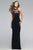 Elegant Jersey Evening Gown with Sequin Embellishments 7768