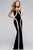 Ravishing Jersey Dress with Gold Leather Linear Accent 7785