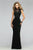 Illusion Cut-out Neoprene Long Evening Gown 7791