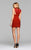 7857 Short Jersey Cocktail Dress with Lace Sleeves Detail