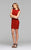 7857 Short Jersey Cocktail Dress with Lace Sleeves Detail