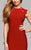 7857 Short Jersey Cocktail Dress with Lace Sleeves Detail