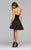 7861 Short Mikado Cocktail Dress with Lace Applique
