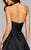 7861 Short Mikado Cocktail Dress with Lace Applique