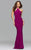 Faviana - 7894 High Halter Jersey Cutout Sheath Gown I Purple