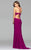 Faviana - 7894 High Halter Jersey Cutout Sheath Gown in Purple