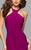 Faviana - 7894 High Halter Jersey Cutout Sheath Gown in Purple