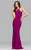 Faviana - 7894 High Halter Jersey Cutout Sheath Gown in Purple