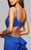 7902 Ponte illusion v-neck evening dress with side and back cutout and back ruffle