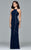 7917 Long jersey dress with halter neck