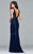7917 Long jersey dress with halter neck