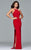 7918 Long halter dress with illusion insets