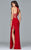 7918 Long halter dress with illusion insets