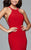 7918 Long halter dress with illusion insets