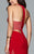 7918 Long halter dress with illusion insets