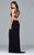 7929 Long halter matte jersey dress with beaded bands