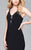 7938 Long jersey dress with v-neck and lace-up details