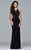 7944 Long jersey halter neck with mesh sides