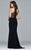 7944 Long jersey halter neck with mesh sides