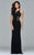 7944 Long jersey halter neck with mesh sides