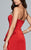 7950 Strapless stretch faille dress with side cascade and slit