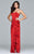 7950 Strapless stretch faille dress with side cascade and slit