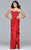 7950 Strapless stretch faille dress with side cascade and slit