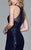 7968 Long stretch jersey halter with lace illusion